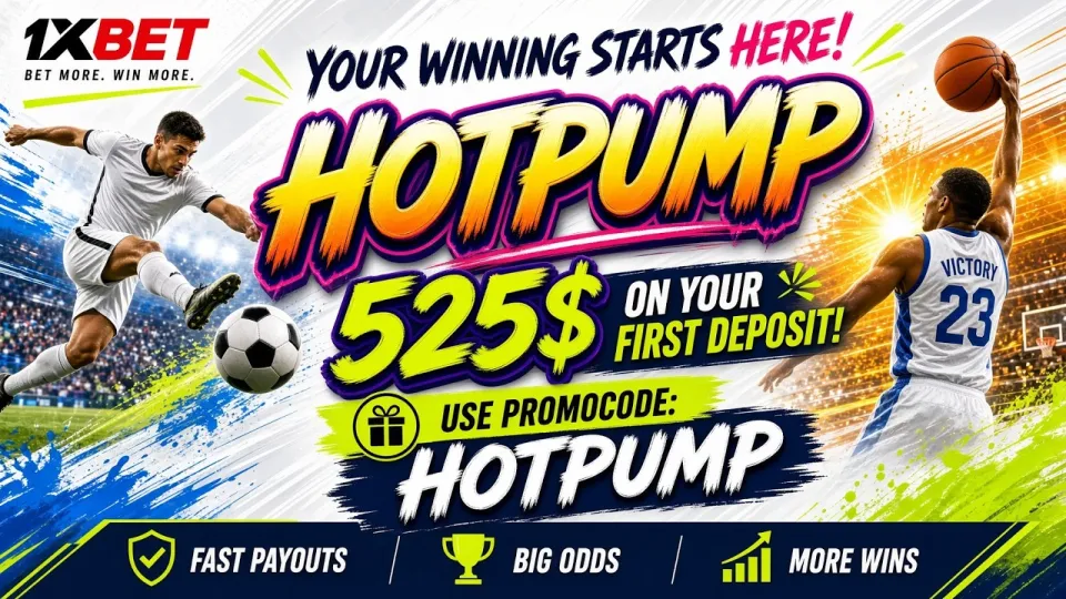 1xbet Promo Code in 2026 Unlocks a $520 First-Deposit Bonus When You Register With HOTPUMP